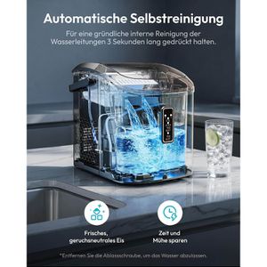Produktbild für Eiswürfelmaschine EUHOMY Edelstahl, IM008-BBL, silber