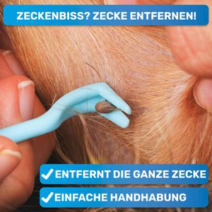 Produktbild für Zeckenhaken BluePet Tick Remover, blau, 3er Set