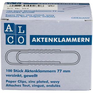 Produktbild für Büroklammern Alco 262, 77mm, silber