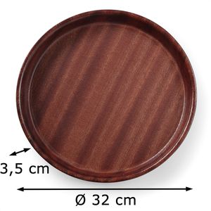 Produktbild für Serviertablett Hendi Woodform 507711, rund, Ø 32cm