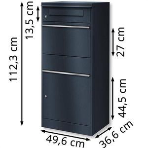 Produktbild für Paketbriefkasten Metzler Bispo, anthrazit