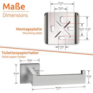 Produktbild für Toilettenpapierhalter ECENCE eckig