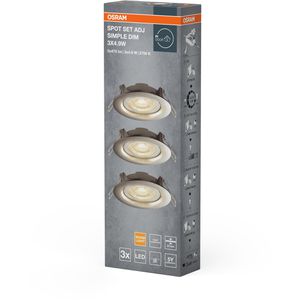 Produktbild für LED-Einbaustrahler OSRAM ADJ Simple, warmweiß
