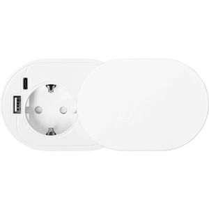 Produktbild für Einbausteckdose Orno GM-9042, weiß, mit 1,9 m Kabel