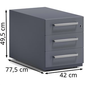 Produktbild für Rollcontainer Bisley Note, aus Metall, anthrazit
