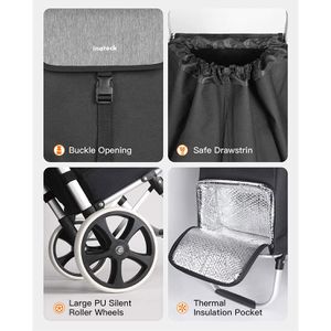 Produktbild für Einkaufstrolley Inateck AB05001, schwarz / grau, klappbar
