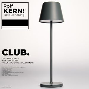 Produktbild für Tischlampe Rolf-Kern Club, grau, LED, warmweiß