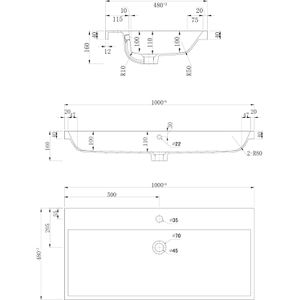 Produktbild für Waschtisch Posseik Fellini 100, stehend, eiche gold