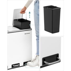 Produktbild für Mülleimer Songmics LTB54WT, weiß