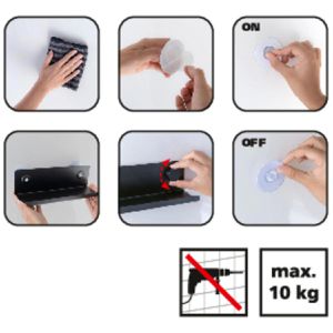 Produktbild für Gewürzregal Wenko Jet S 71145800, schwarz, mit 1 Etage