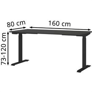 Produktbild für Schreibtisch Germania Mailand, 7908-547, graphit / schwarz