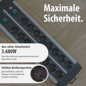 Produktbild für Steckdosenleiste Brennenstuhl Premium-Alu-Line, 3m