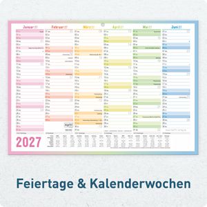 Produktbild für Tafelkalender Häfft Rainbow Premium, mit Ferienübersicht