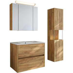 Produktbild für Badmöbel-Set Posseik Limes 70, eiche gold, 3-teilig