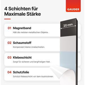 Produktbild für Magnetband Gauder extra stark, schwarz