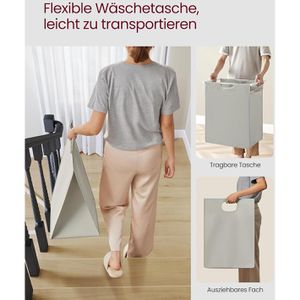 Produktbild für Wäschekorb Vasagle BLH201W01, weiß, 2 Fächer
