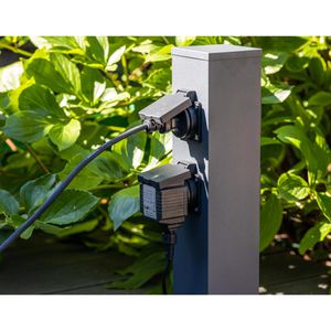Produktbild für Gartensteckdose ChiliTec 23445, anthrazit, anschraubbar