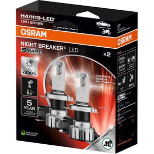 Produktbild für Auto-Lampe OSRAM Night Breaker SMART, 6000 Kelvin, H19 / H4