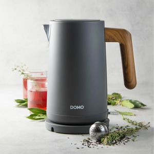 Produktbild für Wasserkocher Domo Wood You DO9268WK, grau