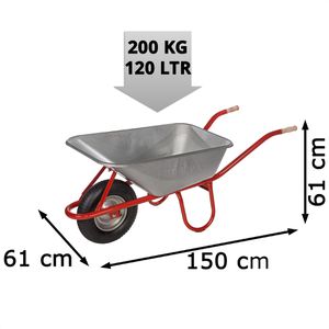 Produktbild für Schubkarre pro-bau-tec Profi, 10198, 120 Liter