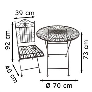 Produktbild für Bistrotisch Garden-Pleasure MANGAN, wetterfest, rund, 3-teilig