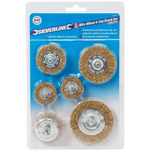 Produktbild für Drahtbürste Silverline gewellt, 6-teiliges Set