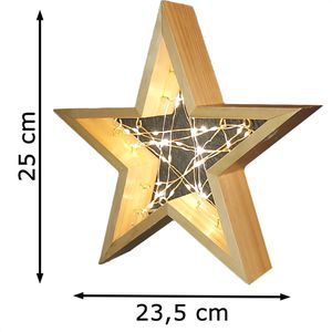 Produktbild für Weihnachtsstern Star-Max 35871, LED Holzstern