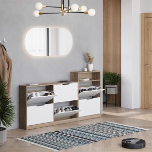 Produktbild für Schuhschrank Vicco Luca, sonoma eiche / weiß