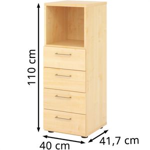 Produktbild für Kombischrank Hammerbacher Serie 9 Advanced, ahorn