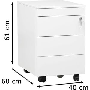 Produktbild für Rollcontainer G-Office MPS Delgo, aus Metall, weiß