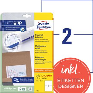 Produktbild für Universaletiketten Zweckform 6176, selbstklebend, weiß