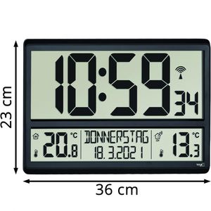 Produktbild für Wanduhr TFA 60.4521.01, Kunststoff, digital, Funkuhr