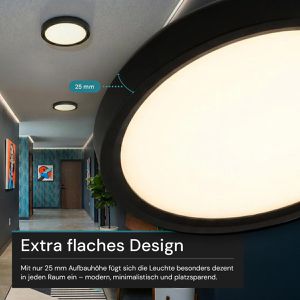 Produktbild für LED-Panel Luxula LX300216, schwarz, Ø 30 cm
