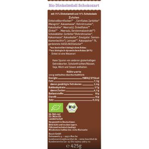 Produktbild für Müsli Bauckhof Dinkelmüzli Schokozart demeter, BIO