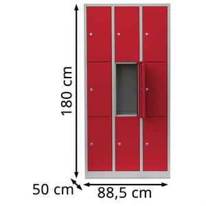 Produktbild für Schließfachschrank Lüllmann 520334, rot