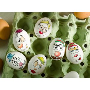 Produktbild für Sticker Heitmann-Eierfarben Freche Eierköpfe