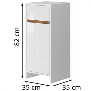 Produktbild für Badschrank Vicco Detmold, hochglanz weiß