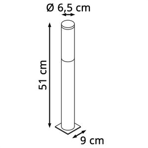 Produktbild für Wegeleuchte SLV Big Nails 50, silber, mit 230 V Netzstrom
