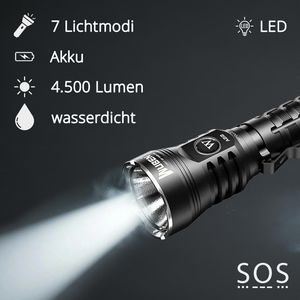 Produktbild für Taschenlampe Wuben A22, LED, aufladbar