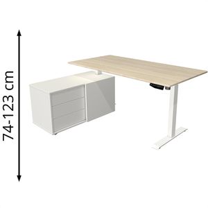 Produktbild für Schreibtisch Kerkmann Move 1, 2161, ahorn, mit Sideboard