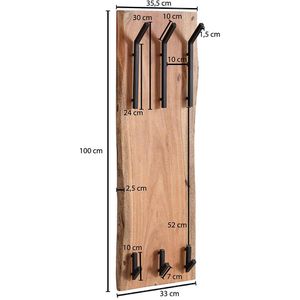 Produktbild für Wandgarderobe Wohnling WL6.360, Massivholz