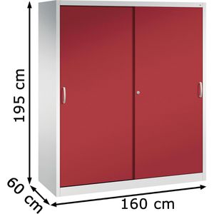Produktbild für Werkzeugschrank CP-Möbel 2169-00, aus Metall, grau / rot