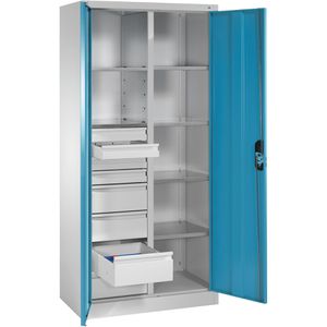 Produktbild für Werkzeugschrank CP-Möbel 8921-305, aus Metall, grau/ lichtblau