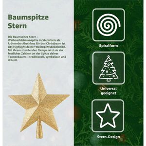 Produktbild für Christbaumspitze TK-Gruppe 98407, glitzernd, gold
