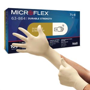 Produktbild für Einmalhandschuhe Ansell Microflex, 63-864, natur, 100 Stück