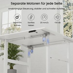 Produktbild für Schreibtisch FlexiSpot EH1W, Doppelarbeitsplatz, weiß / weiß