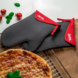 Produktbild für Ofenhandschuh Spring Grips kurz, rot / schwarz