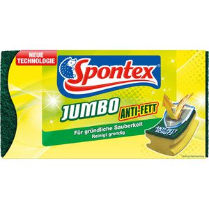 Spontex Spülschwamm Jumbo Anti-Fett, 19.311.064, mit Griffrille und Scheuerseite