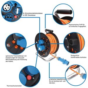 Produktbild für Kabeltrommel Kalle-das-Kabel Camping H07BQ-F, 25m