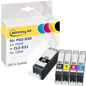 Tinte Böttcher-AG für Canon PGI-520 + CLI-521 Multipack